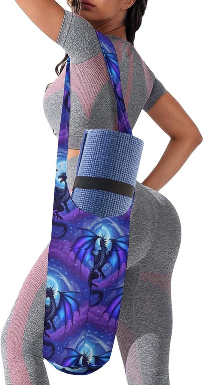 Aiyoolee Yoga Mat Bag for Women with Large Pocket, Yoga Gifts Accessories with Adjustable Shoulder Strap for Workout Stuff