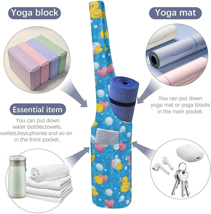 Meaudiwes Stylish Yoga Mat Bag for Women Exercise Mat Holder with Shoulder Strap Yoga Mats Totes Sports Storage Bag