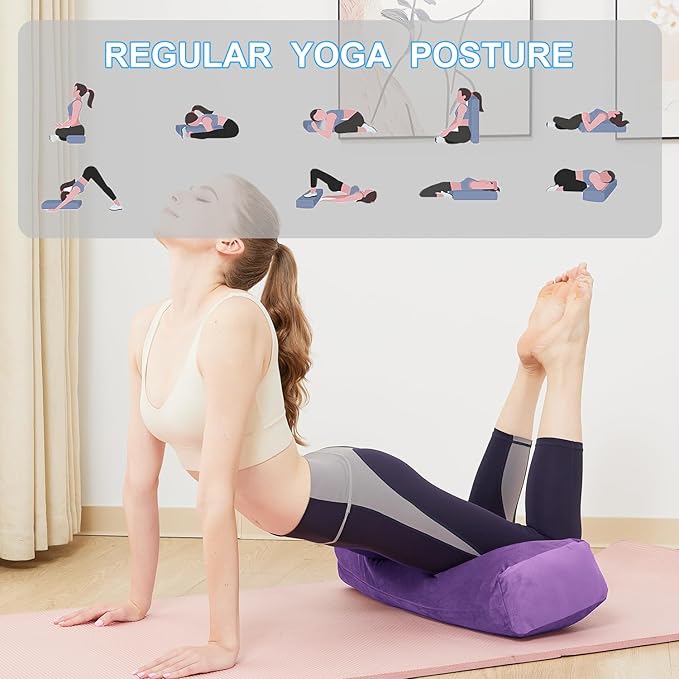 TokSay Rectangular Yoga Bolster Pillow, Meditation Pillow for Yin & Restorative Yoga, Filled with Wasted Sponge