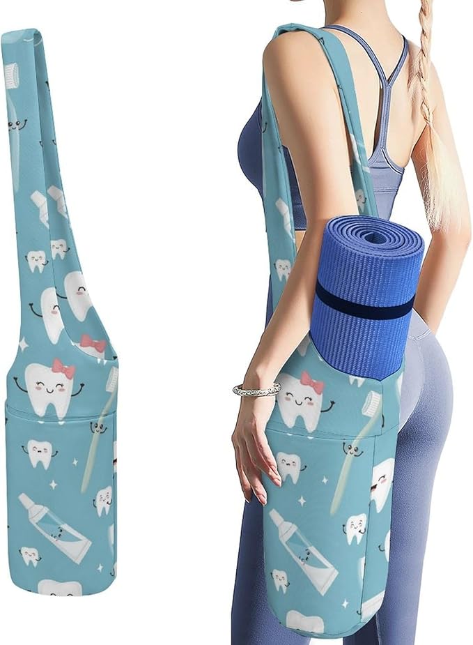 Aiyoolee Yoga Mat Bags, Large Tote Yoga Mat Carrier Holder with Water Bottle Pocket, Adjustable Shoulder Strap Storage Bag
