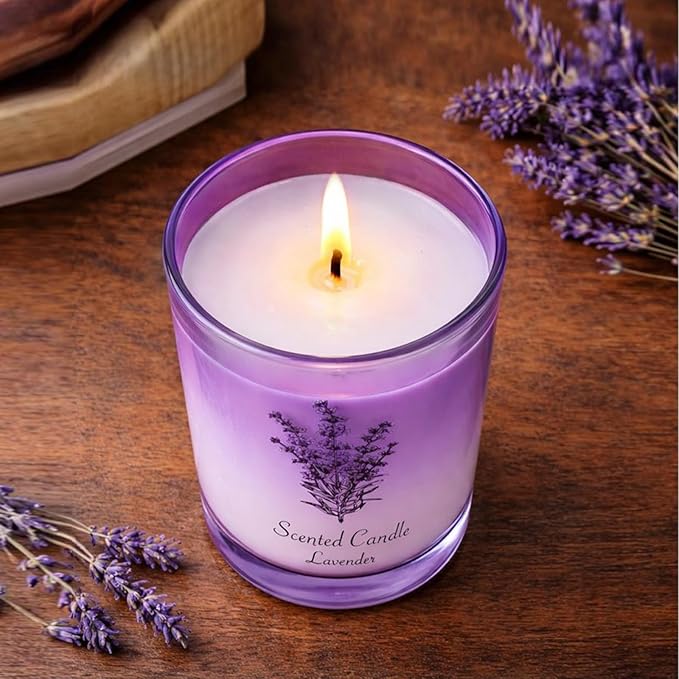 Valentine’s Day Gift for Girlfriend & Wife – Lavender Soy Candle for Relaxation & Romance, Anniversary Couple Gifts, Home Scented Aromatherapy Candle