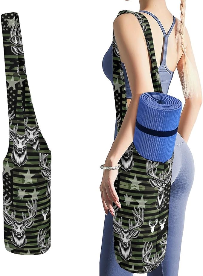 Aiyoolee Yoga Mat Bag with Large Pocket, Strap Bag Carriers for Women