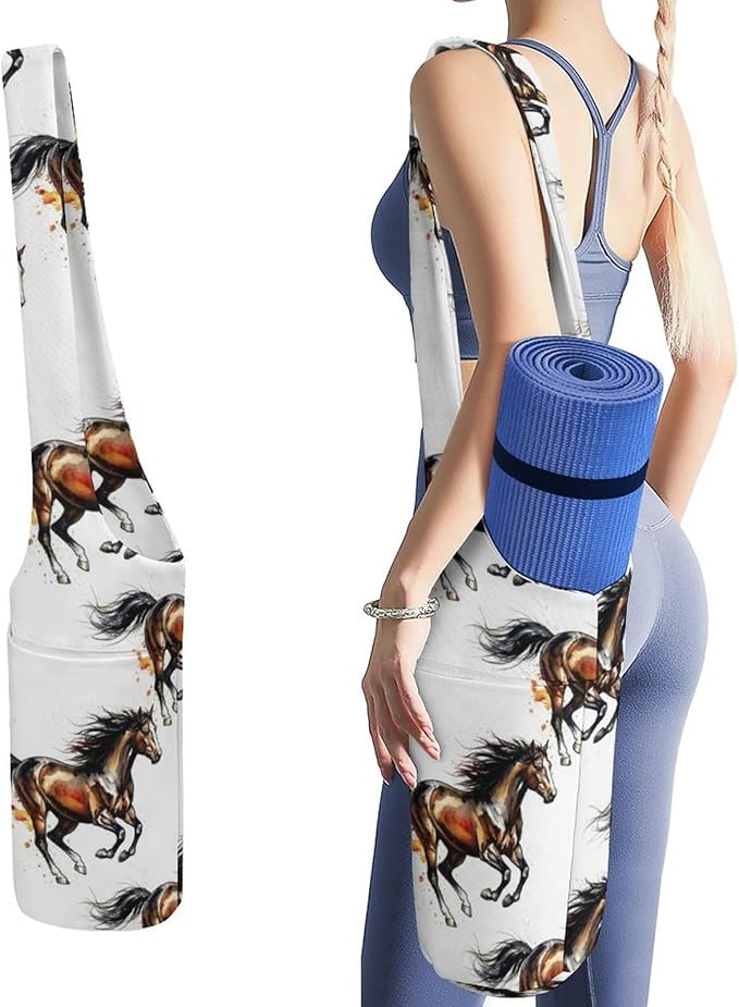Meaudiwes Large Yoga Mat Bag Fit Most Size for Ladies Yoga Mats Carrier Bags Multi-Functional Exercise Mat Holder Storage Bag