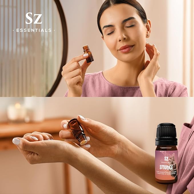 Shamanic Smudge for Diffuser - Flameless Smudging - 100% Pure Essential Oils Blend - Fresh & Herbal Scent with Sweet and Smoky Overtones - Therapeutic Grade & Vegan - 0.17oz (5ml)