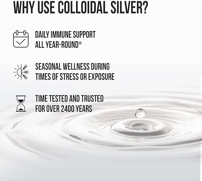 Sovereign Silver Immune Support - Colloidal Silver, Bio-Active Silver Hydrosol, 10 ppm, Liquid Twist Top, 16 Fl Oz, (473 mL)