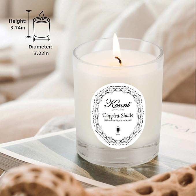 KONNI Scented Candles,Jar Candle,Aromatherapy Candle, Soy Wax Candles,7.4oz,40H Burn Time, Candle Gift for Women & Men Christmas Birthday Mom Best Friends（Dappled Shade）