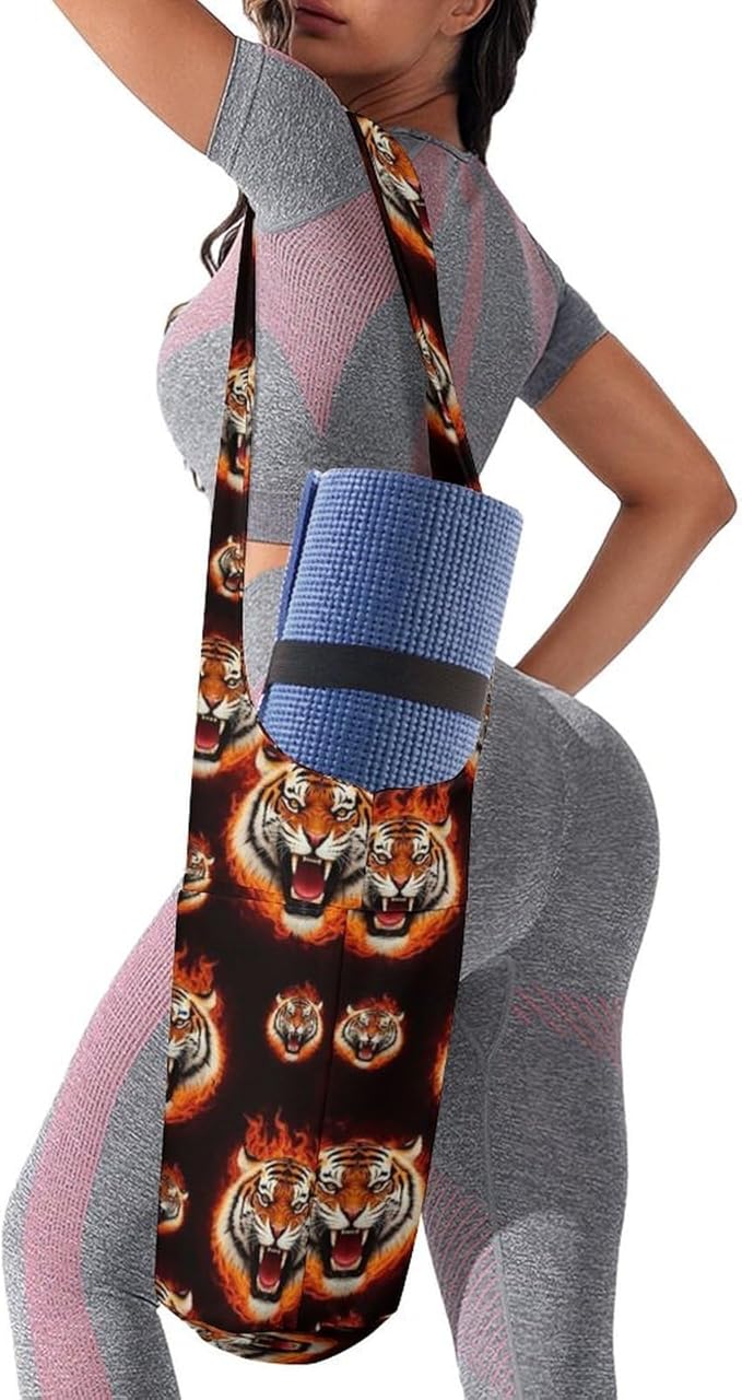 Aiyoolee Yoga Mat Carrier Portable Single Shoulder Strap Bag with Pocket for Gym Yoga Workout Travel