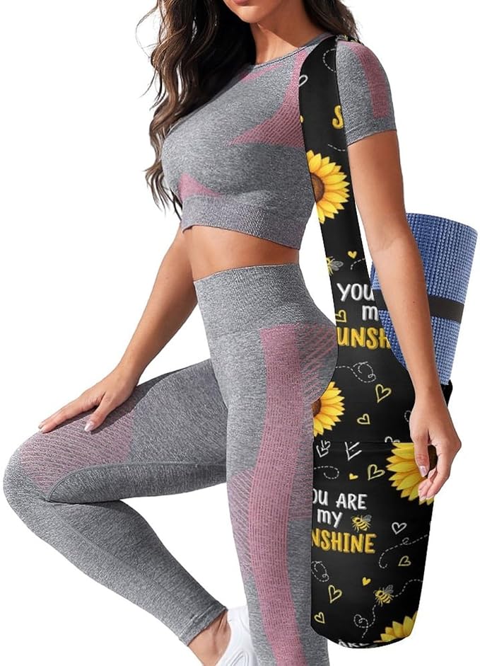 Aiyoolee Portable Yoga Mat Carrier Single Shoulder Bag with Pocket Spacious for Yoga Gym Fitness Travel