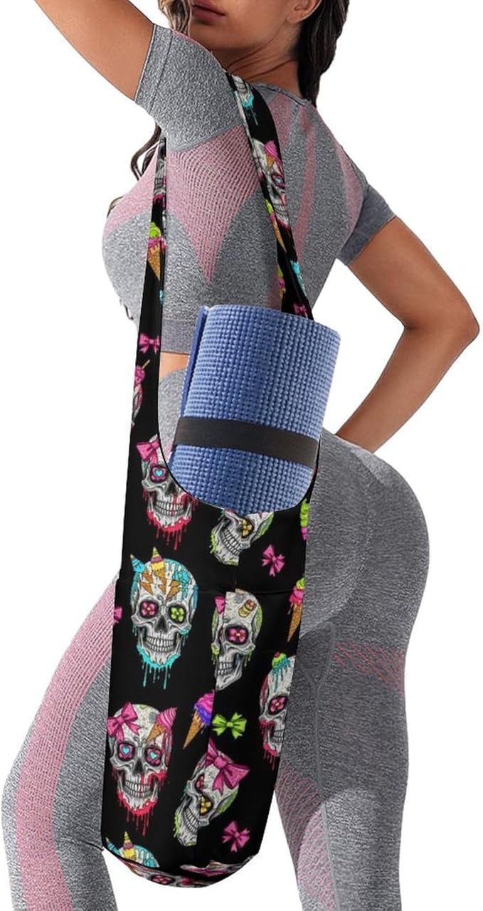 Aiyoolee Yoga Mat Carrier Portable Single Shoulder Strap Bag with Pocket for Gym Yoga Workout Travel