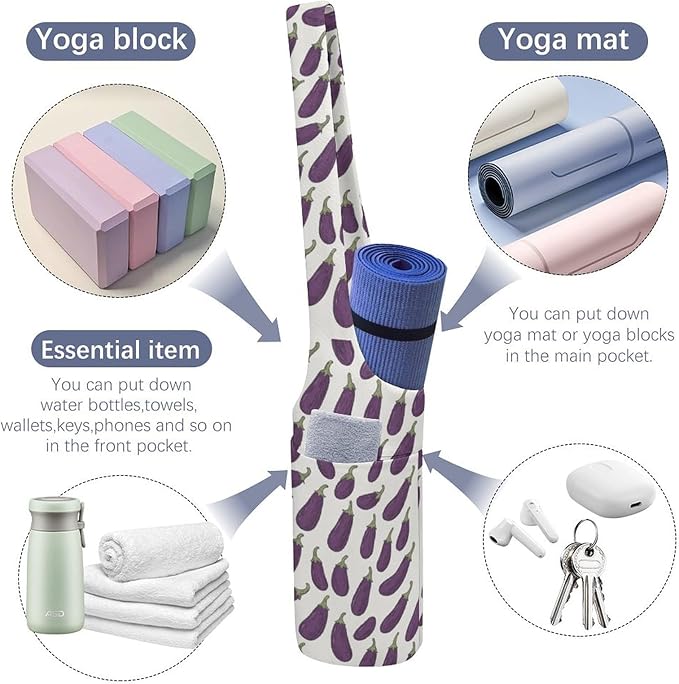 KKdskkds Fresh AvocadoYoga Mat Bag Large Opening Long Tote Yoga Mat with Pocket Fit Most Size Mats