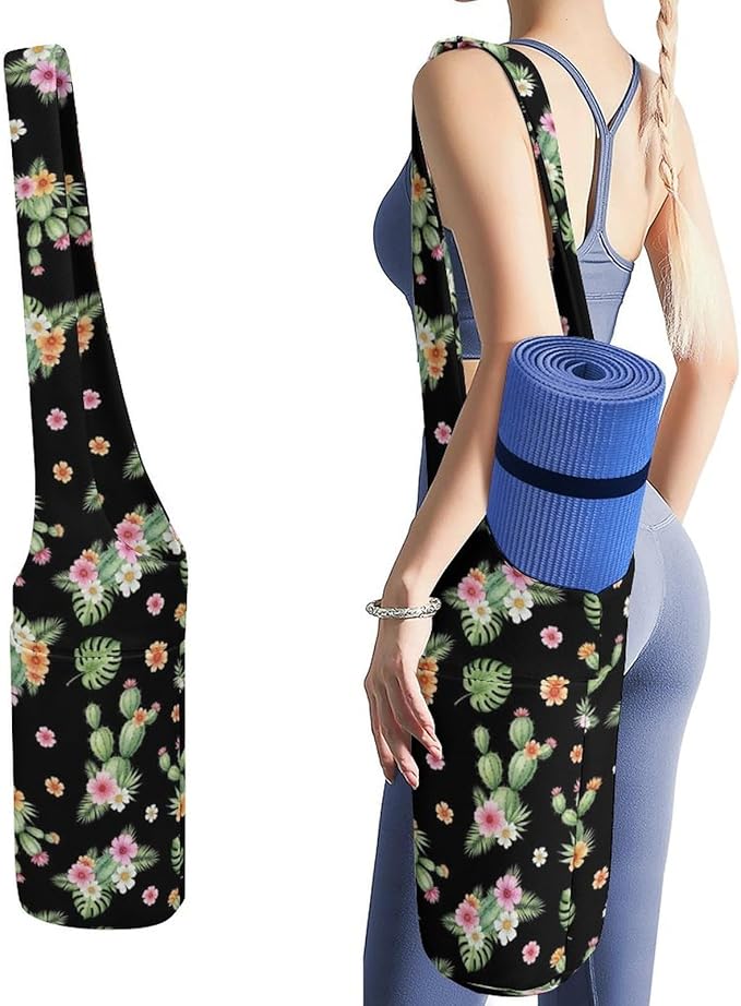Meaudiwes Stylish Yoga Mat Bags Sports Yoga Totes Fits Most Size Mats Exercise Mat Carrier Storage Bag Yoga Gifts for Women