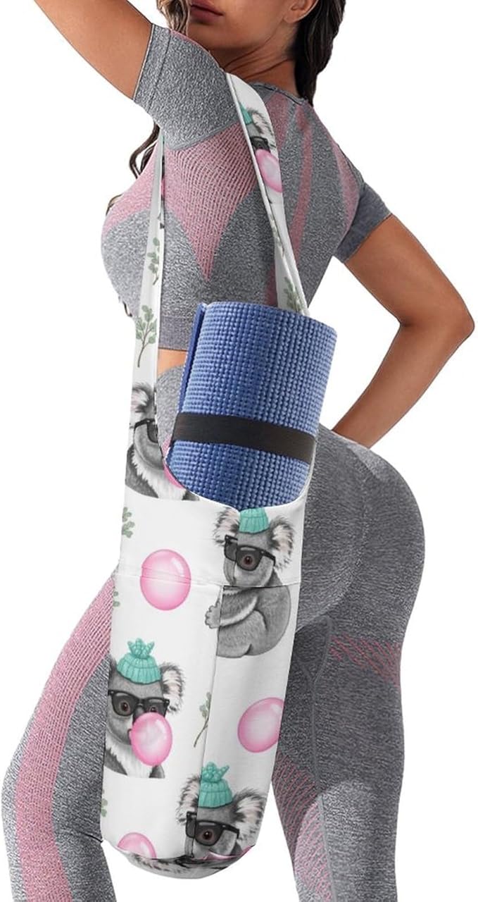 Aiyoolee Portable Yoga Mat Carrier Single Shoulder Bag with Pocket Spacious for Yoga Gym Fitness Travel