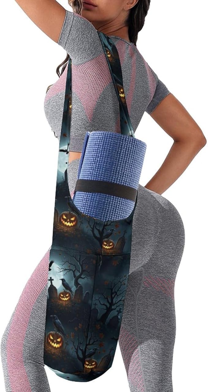 Aiyoolee Yoga Mat Bags, Large Tote Yoga Mat Carrier Holder with Water Bottle Pocket, Adjustable Shoulder Strap Storage Bag
