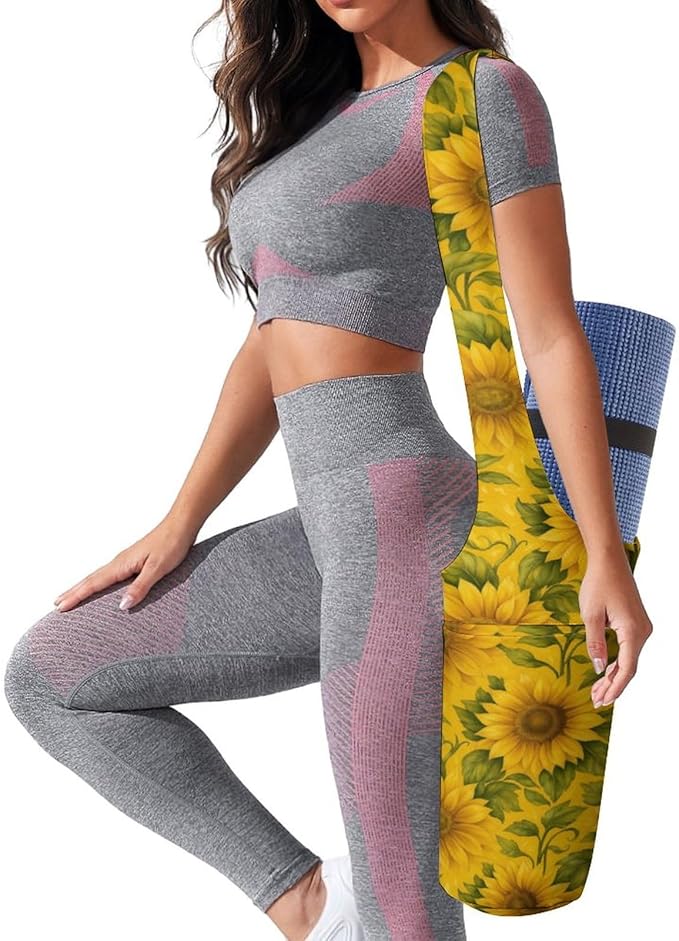KKdskkds Fresh AvocadoYoga Mat Bag Large Opening Long Tote Yoga Mat with Pocket Fit Most Size Mats