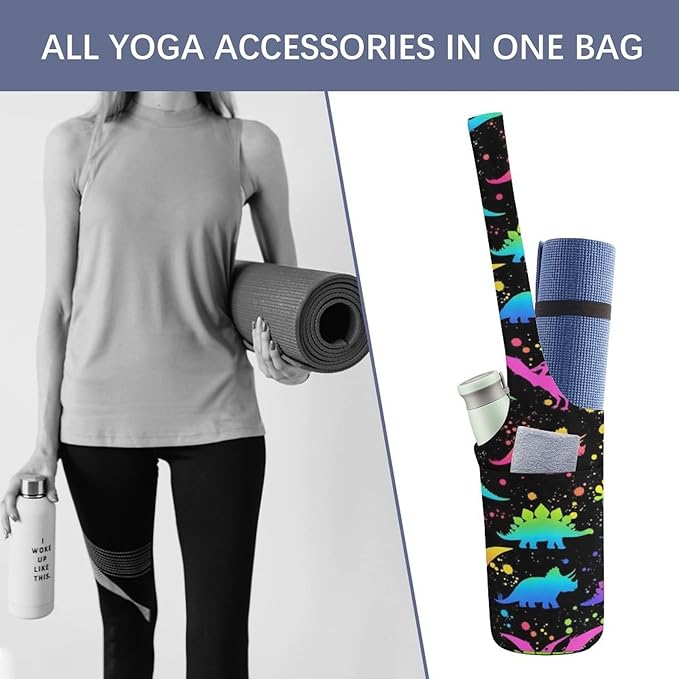 Aiyoolee Spacious Yoga Mat Storage Bag Single Shoulder Portable Carrier with Pocket for Gym Yoga Fitness
