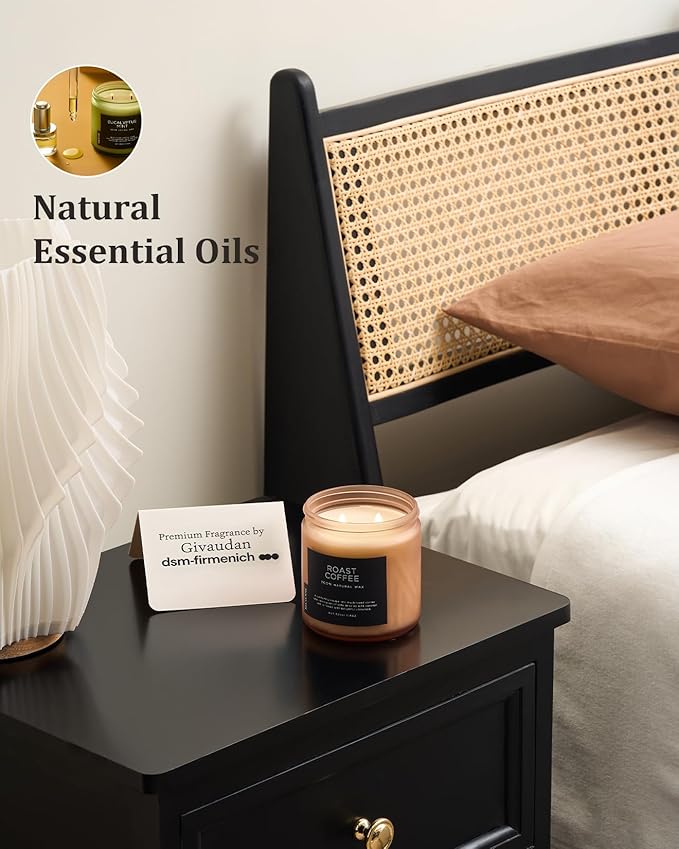 M&SENSE Coffee Candles Scented Strong, 2 Wick 11.6oz 70 Hours Burning Time Organic Natural Soy Wax Candle for Bedroom Kitchen Home Decor, Housewarming Gift for Men and Women