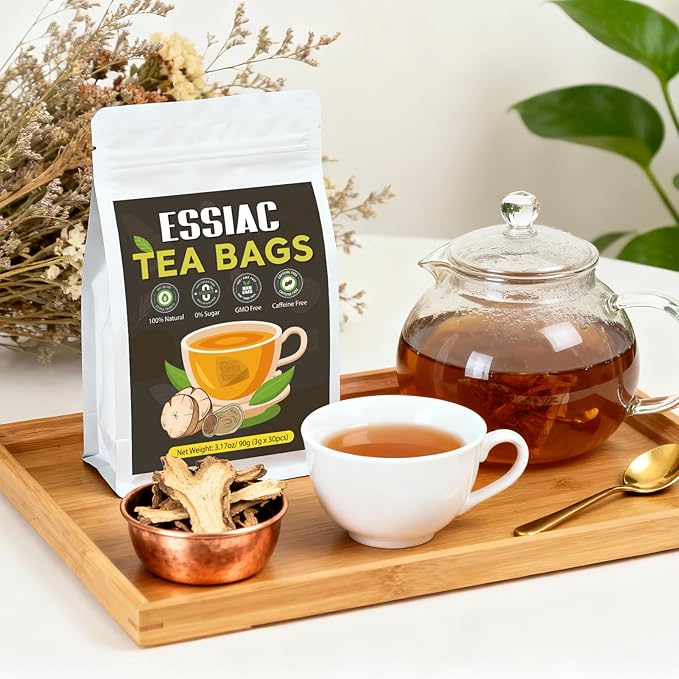 EssiacTea Bags, 60 Count Wellness Blend Herbal Tea for Cleansing, 100% Natural Ingredients, Caffeine Free, No Additives, Non-GMO (2 Bag (60PCS))