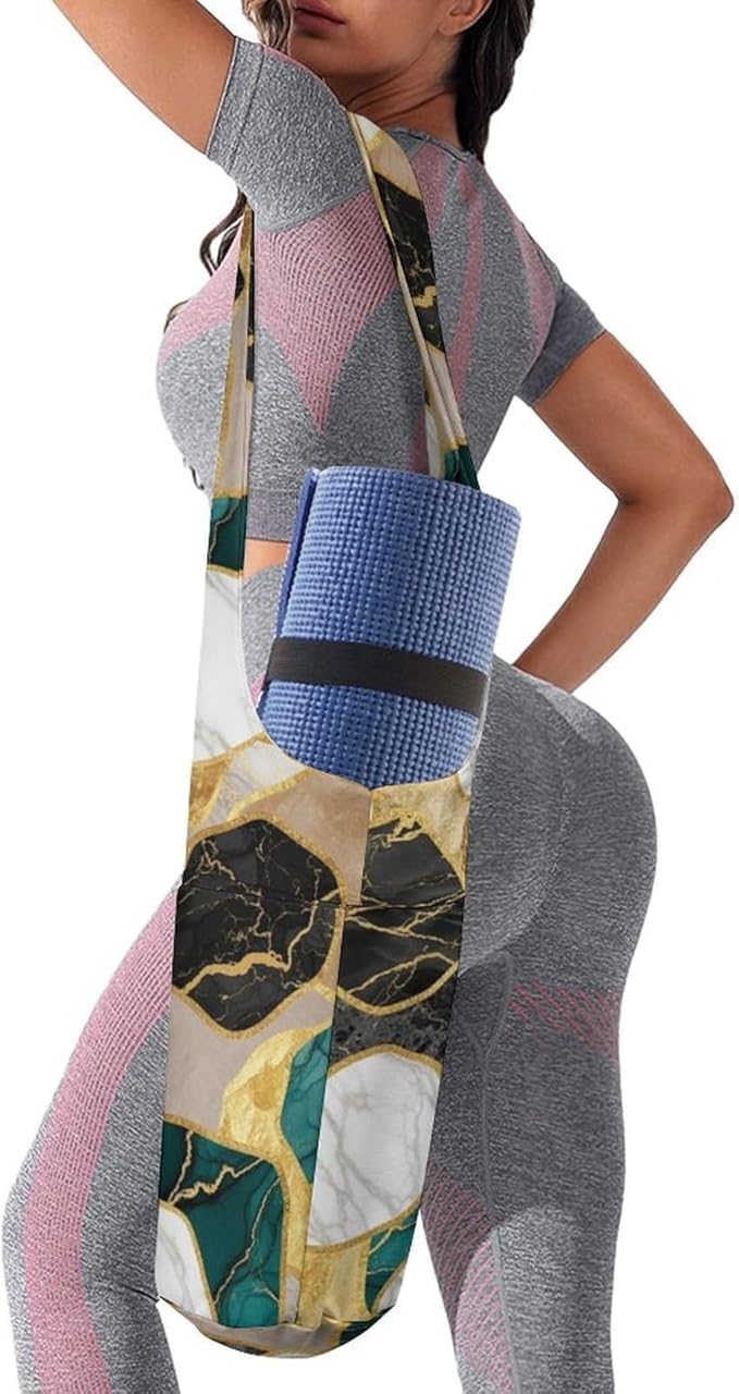 Aiyoolee Yoga Mat Carrier Portable Single Shoulder Strap Bag with Pocket for Gym Yoga Workout Travel