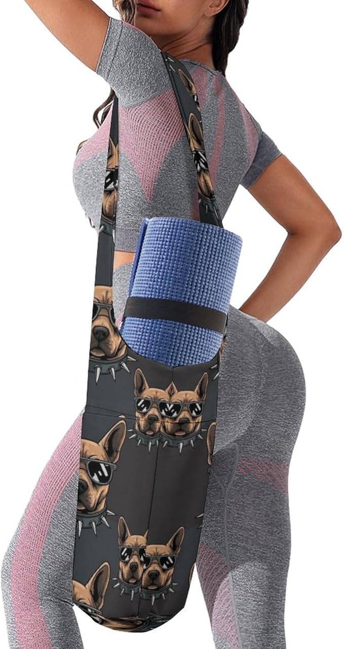 Aiyoolee Yoga Mat Bags, Large Tote Yoga Mat Carrier Holder with Water Bottle Pocket, Adjustable Shoulder Strap Storage Bag