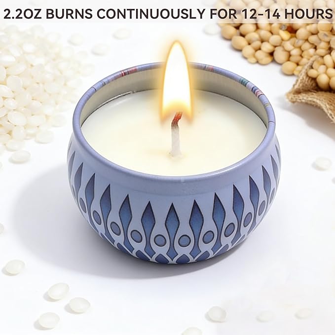 6Pcs Scented Candles Gift Set, Aromatherapy Candles with Lavender, Rose & Spring Scents, Natural Wax Soy Candles for Relaxation, Stress Relief, Home Decor & Gifts for Women