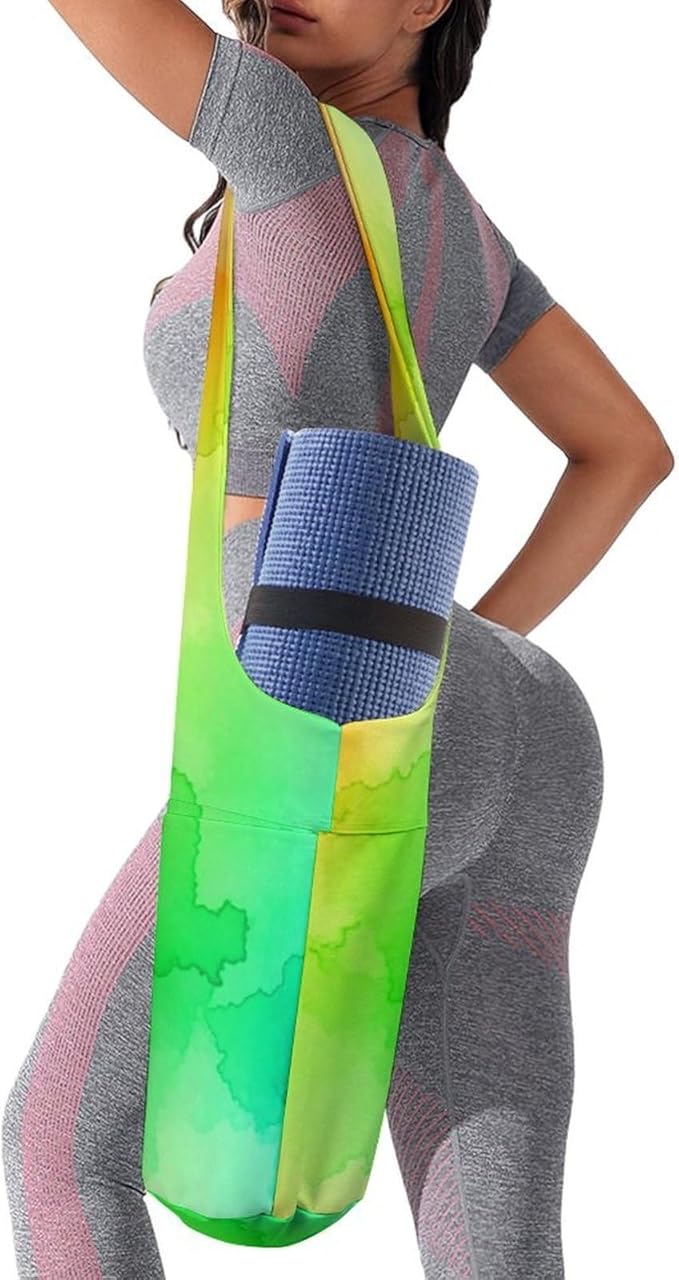 Meaudiwes Stylish Yoga Mat Bag for Women Exercise Mat Holder with Shoulder Strap Yoga Mats Totes Sports Storage Bag
