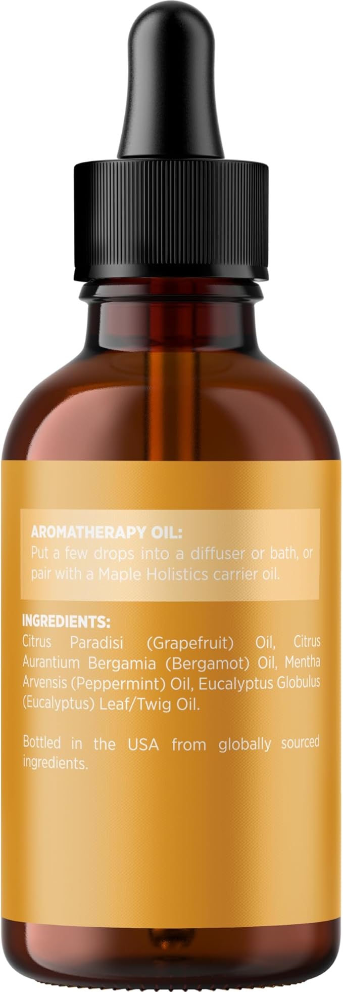 Focus Essential Oil Blend for Diffusers - Aromatherapy Essential Oils Blend for Home and Travel Energy Focus and Attention Support with Grapefruit Bergamot Peppermint and Eucalyptus (2 Fl Oz)