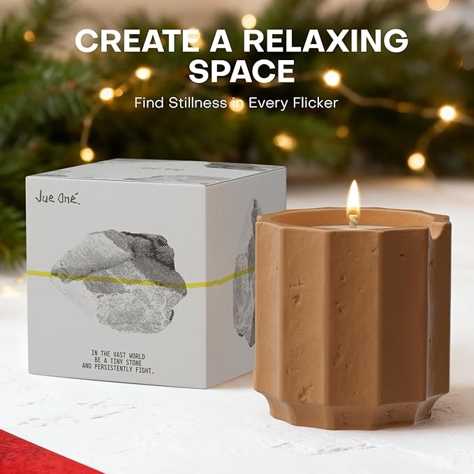 Scented Candles Set for Home, Natural Soy Wax Candle Gift, Non-Toxic Cement Jar Candles, Luxury Aromatherapy for Stress Relief, Highly Scented, Gifts for Women and Men (Twilight Ember)