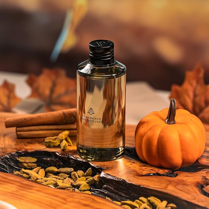 AromaPlan Hotel Scent Diffuser Oil Pumpkin Spice 5 Fl Oz (148ml) Fall Collection –Luxury Hotel & Home Fragrance Oil - Non Toxic - Made in USA - Bigger Bottle, Bolder Aroma & Longer Lasting