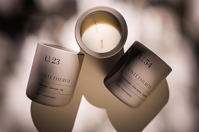 U.54 Luxury Scented Candle – Cardamom, Palo Santo & Amber | Hand-Poured in USA w/ 100% Natural Coconut & Apricot Wax | Double Wick, Long-Lasting Aromatherapy Candle for Home, Gift & Relaxing (12.5 oz)