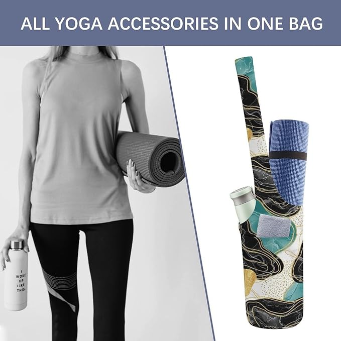 Aiyoolee Yoga Mat Carrier Portable Single Shoulder Strap Bag with Pocket for Gym Yoga Workout Travel