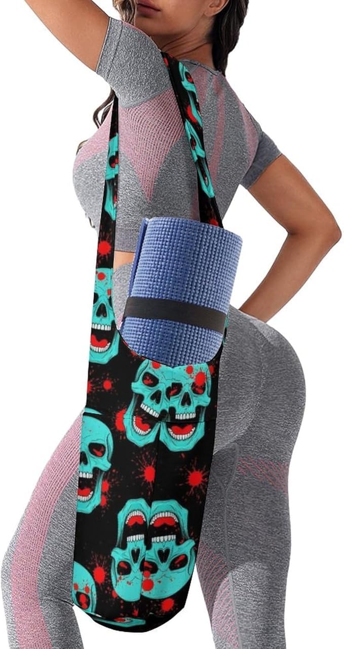 Meaudiwes Large Size Yoga Mat Bag with Long Strap, Yoga Mats Carrier Storage Bag, Exercise Mat Holder Accessories