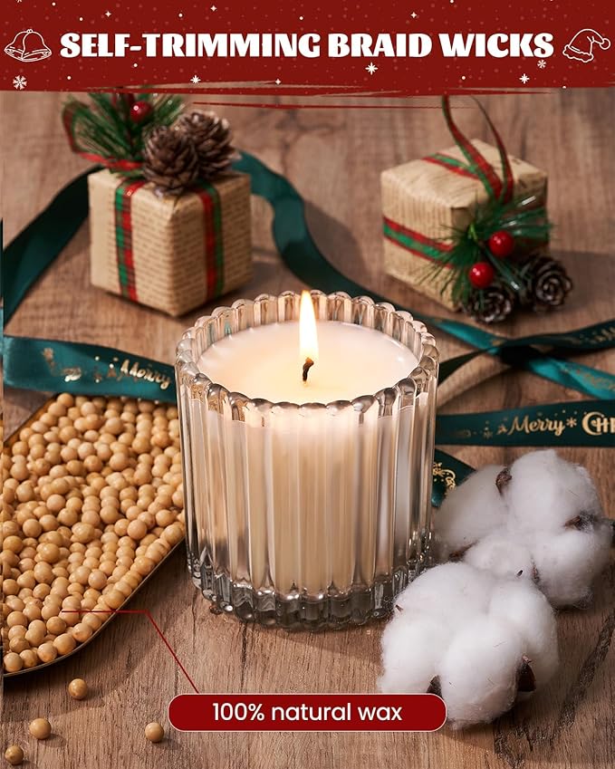 M&SENSE Fresh Baked Pie Soy Candles for Home Scented, Non Toxic Candles, 9.2oz Natural Organic Clean Burning Up to 60 Hours, Christmas Kitchen Decor Gifts for Women