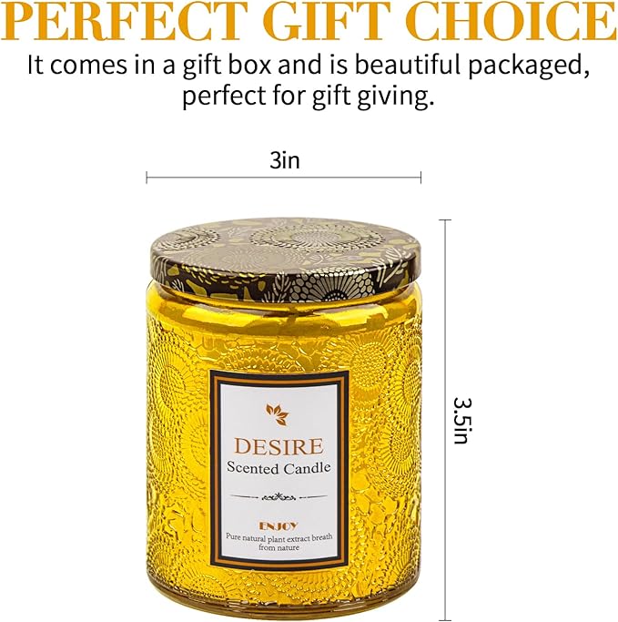 Aroma Baltic Amber Petite Candle Jar - 50-Hour Burn Time | 7.5oz Soy Wax Candles | Long-Lasting | Stress Relief | Fresh Home Fragrance | Gift Set for Women