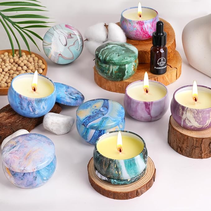 Scented Candles Gift Set, 9 Pack Candles for Home Scented Long Lasting Natural Soy Wax Aromatherapy Candle Set Birthday Gifts for Women Small Jar Candles Pack for Mother's Day Christmas Valentines Day
