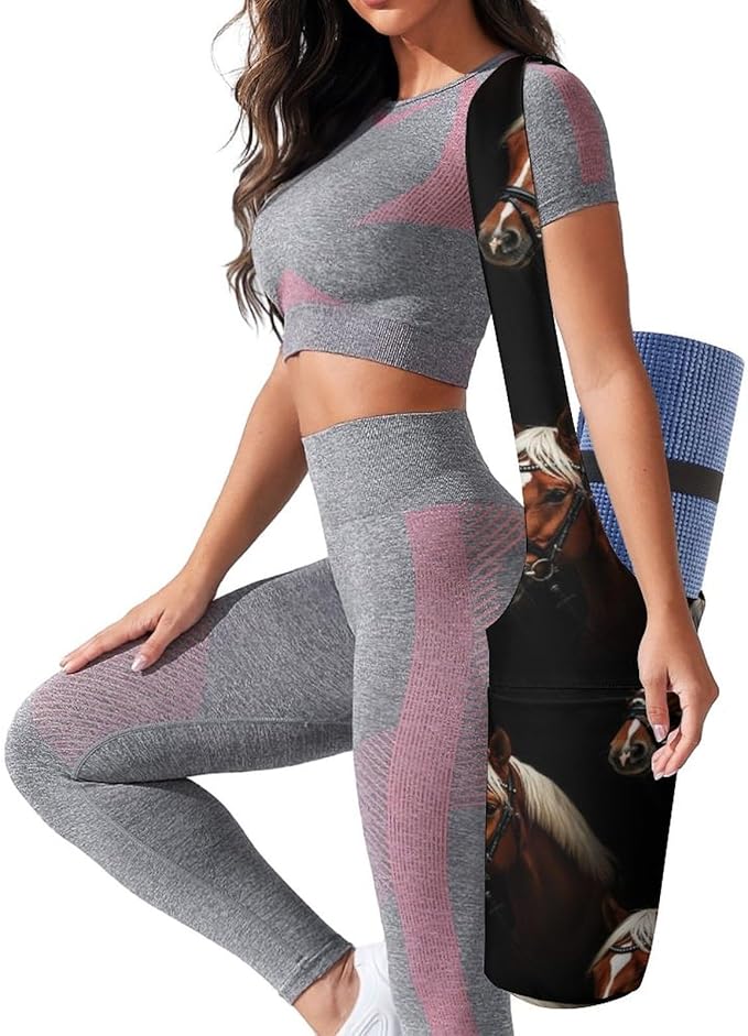 Aiyoolee Yoga Mat Bags, Large Tote Yoga Mat Carrier Holder with Water Bottle Pocket, Adjustable Shoulder Strap Storage Bag