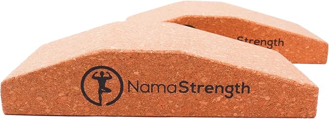 NamaStrength Cork Yoga Wedge Block - Non-Slip Wrist Support, Set of 2
