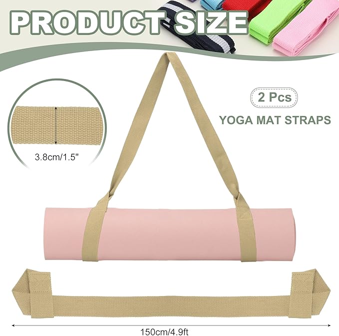 YELARXI Yoga Mat Straps for Carrying, Adjustable Exercise Mat Sling Holder Multi Purpose Mats Carrier