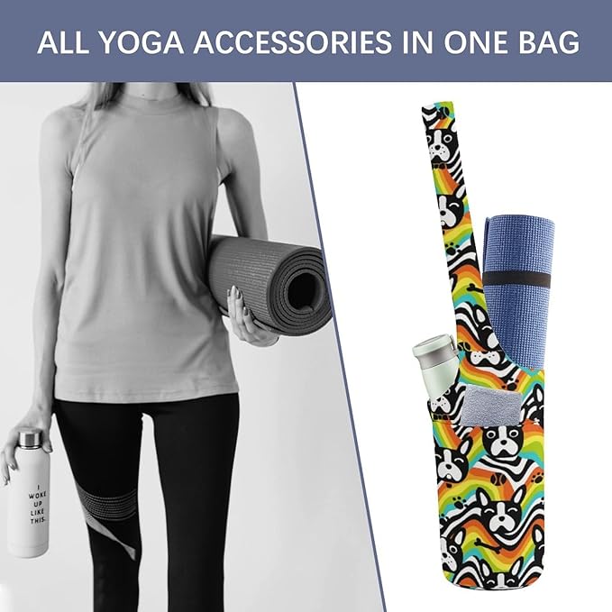 KKdskkds Lovely Pig And HeartYoga Mat Bag Large Opening Long Tote Yoga Mat with Pocket Fit Most Size Mats