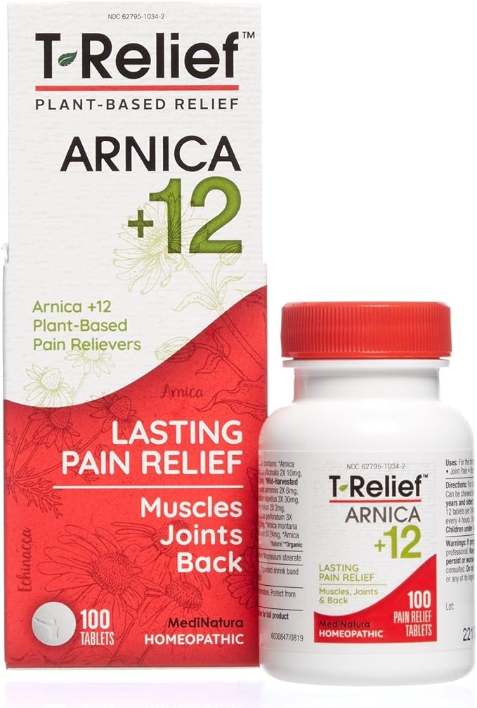 MediNatura Whole Body + Joints Bundle T-Relief Arnica +12 Natural Arthritis Pain Tablets 100ct + T-Relief Arnica +12 Natural Pain Relieving Tablets 100ct