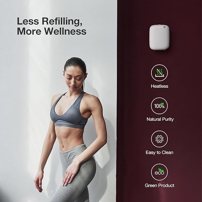 Smart Waterless Essential Oil Diffuser (400 mL Capacity) Starter Kit with 200mL Hotel Scent Fragrance Oils, Up to 2000 sq ft App Control Scent Air Machine with 12V1A Power Adapter, ANW Kit White