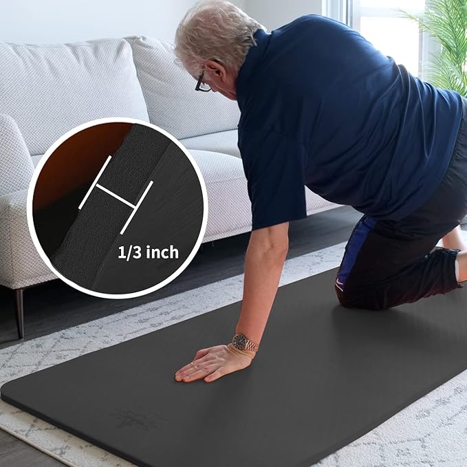 Hatha Yoga Thick TPE Yoga Mat 72"x 27"x1/3 inch Non Slip Eco Friendly Exercise Mat for Yoga Pilates & Floor Workouts