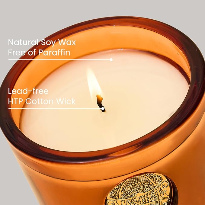 M&SENSE Natural Fresh Soy Candle | Orange Goji & Neon Orange | 9.2 oz, 50H Burn Time | Luxury Scented Candle for Relaxation, Gifting, Home Décor | Ideal for Bedroom, Office, Party Ambiance