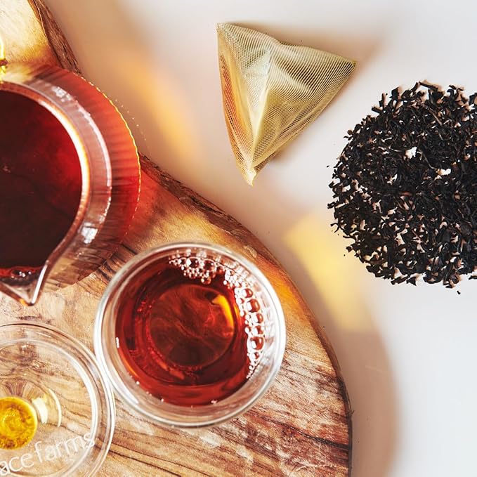 Grace Farms Organic Earl Grey Black Tea, 50 Sachet Pouch | Bergamot Oil | Fairtrade & Kosher |Gives Back 100% of Profits