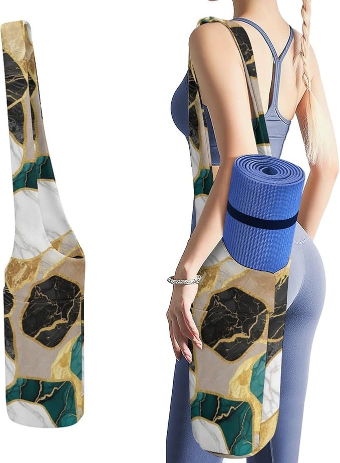 Aiyoolee Yoga Mat Carrier Portable Single Shoulder Strap Bag with Pocket for Gym Yoga Workout Travel