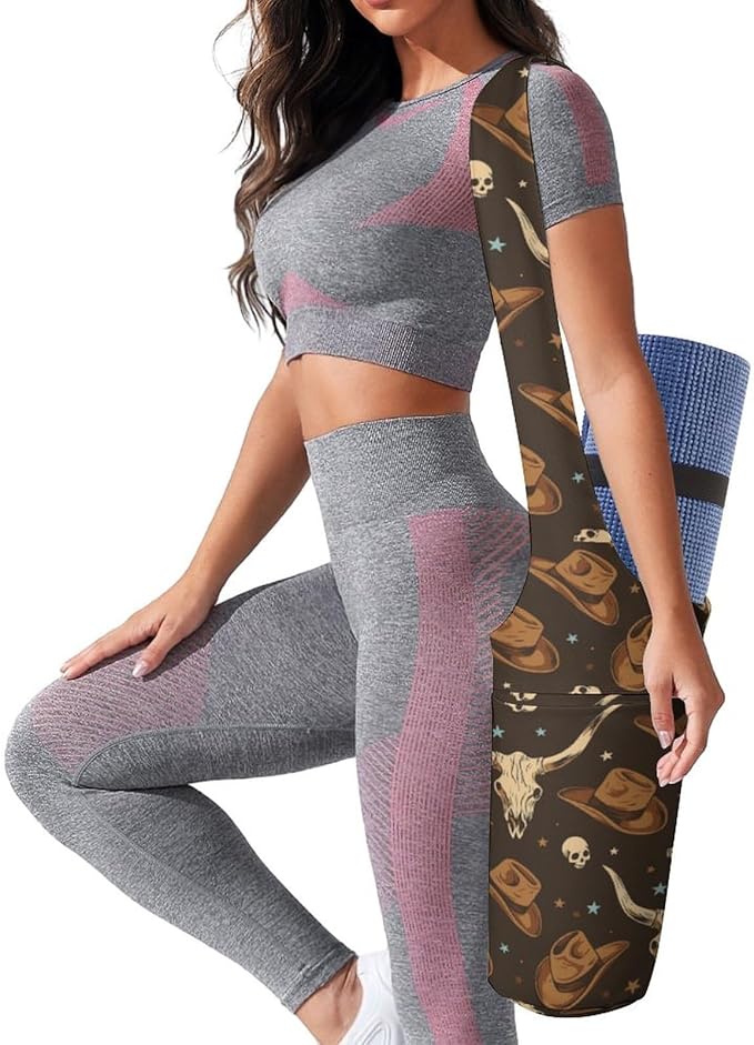 KKdskkds Lovely Pig And HeartYoga Mat Bag Large Opening Long Tote Yoga Mat with Pocket Fit Most Size Mats