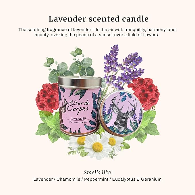 14 Oz Strong Scented Candles Long Lasting – Lavender Candle Lilac - High End Luxury Candles for Home - Cute Candles for Women - Soy Wax Premium Blend - Decorative Candle for Men Gifts