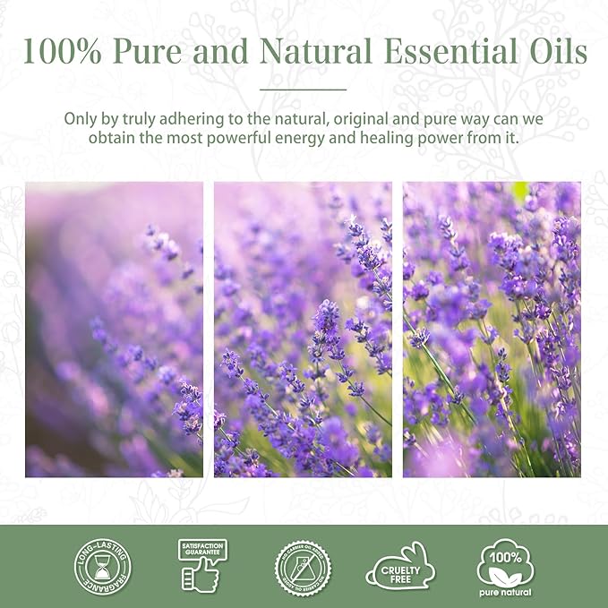 Lavender 3.38fl.oz Essential Oil, PHATOIL Aromatherapy Essential Oils for Diffuser, Humidifier, Perfect for DIY Soap, Candle, Bath Bombs Making(100ml)