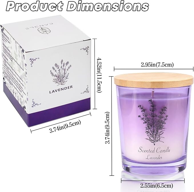 Valentine’s Day Gift for Girlfriend & Wife – Lavender Soy Candle for Relaxation & Romance, Anniversary Couple Gifts, Home Scented Aromatherapy Candle