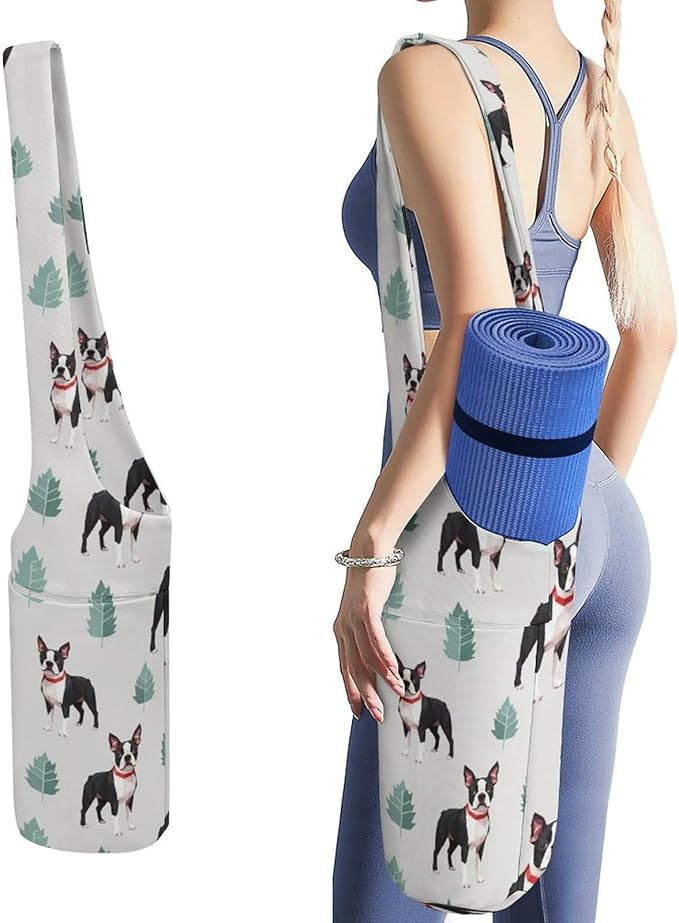 Aiyoolee Portable Yoga Mat Carrier Single Shoulder Bag with Pocket Spacious for Yoga Gym Fitness Travel
