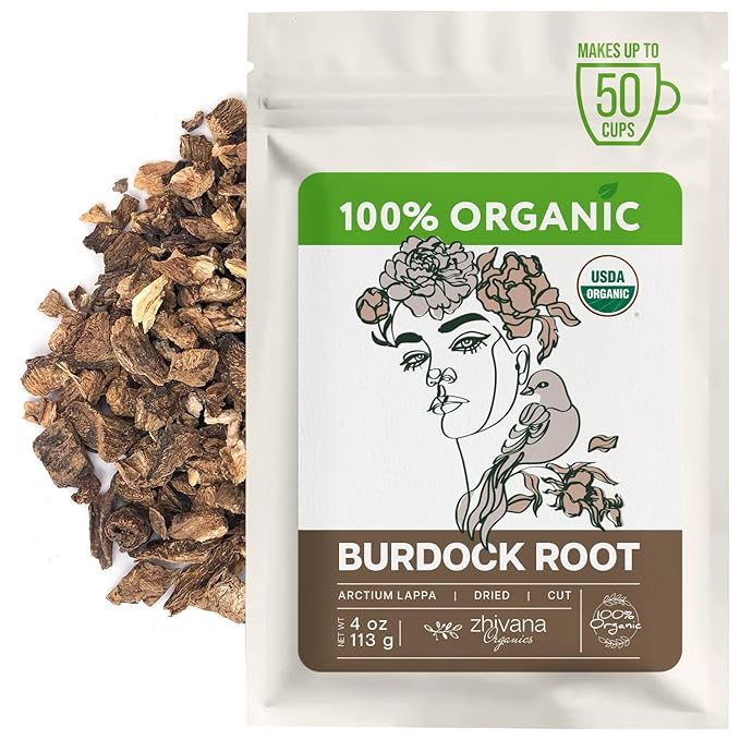 Premium Burdock Root Organic (4oz.) – Great Burdock Tea Loose - Raiz de Bardana Organica – Support Digestion, Liver, Gut Health